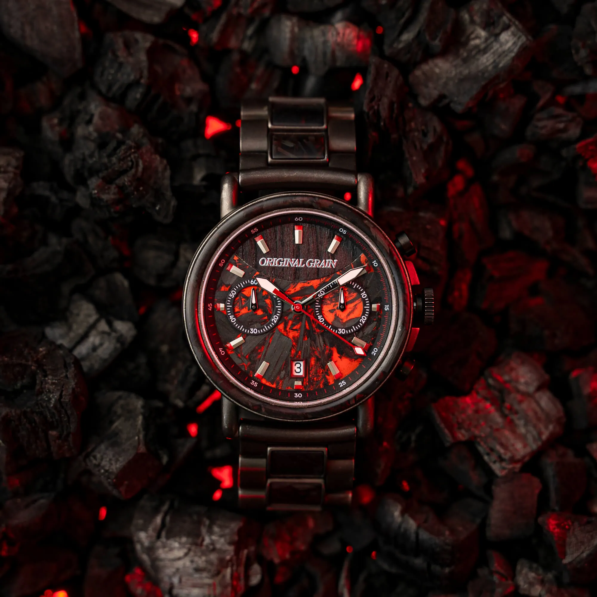 Forest Fire Red Chrono 44mm sold by Original Grain product image thumbnail 4