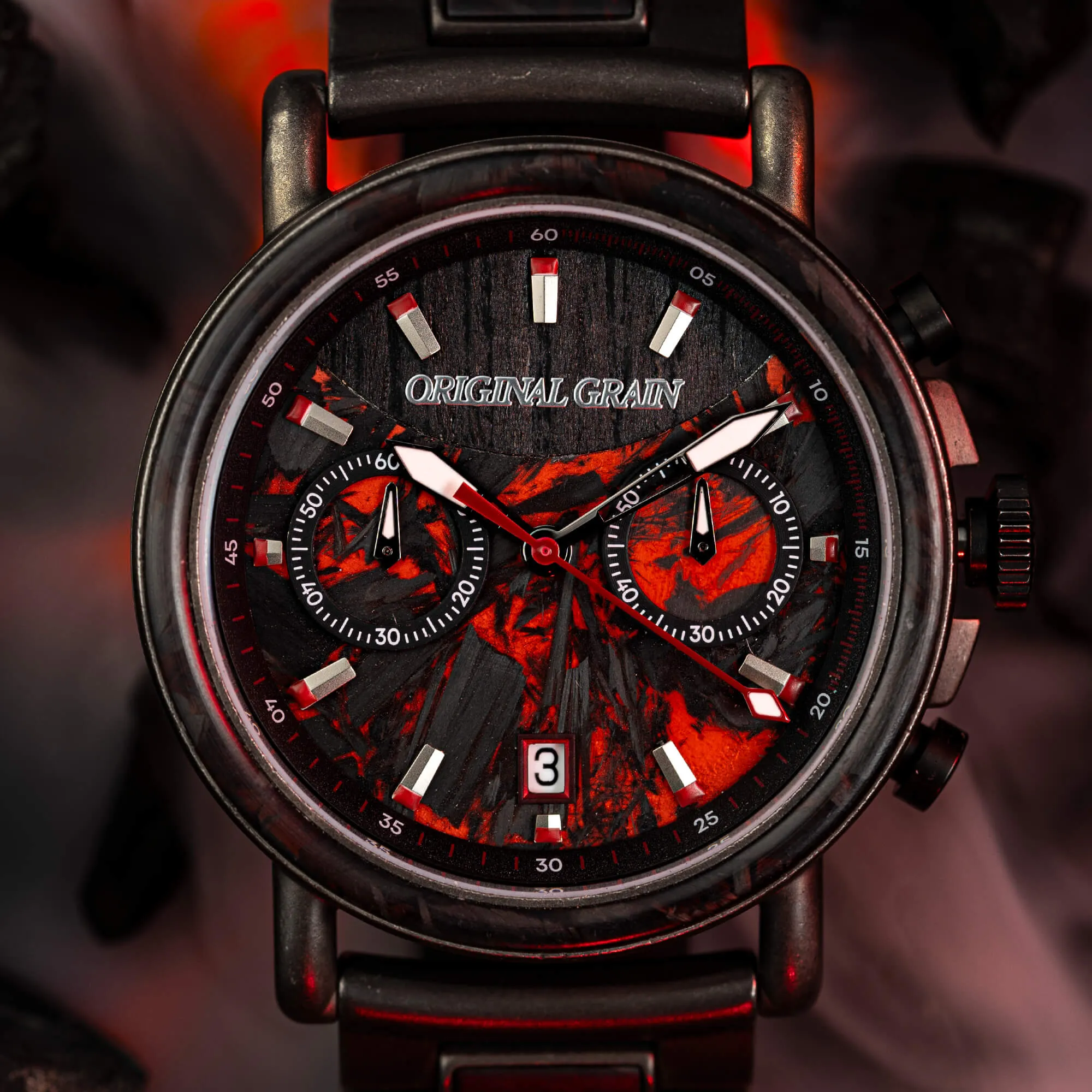 Forest Fire Red Chrono 44mm sold by Original Grain product image thumbnail 3