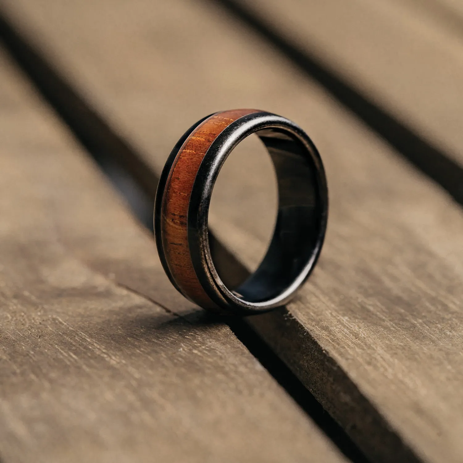 Koa Stonewashed Single Barrel Ring sold by Original Grain product image thumbnail 3