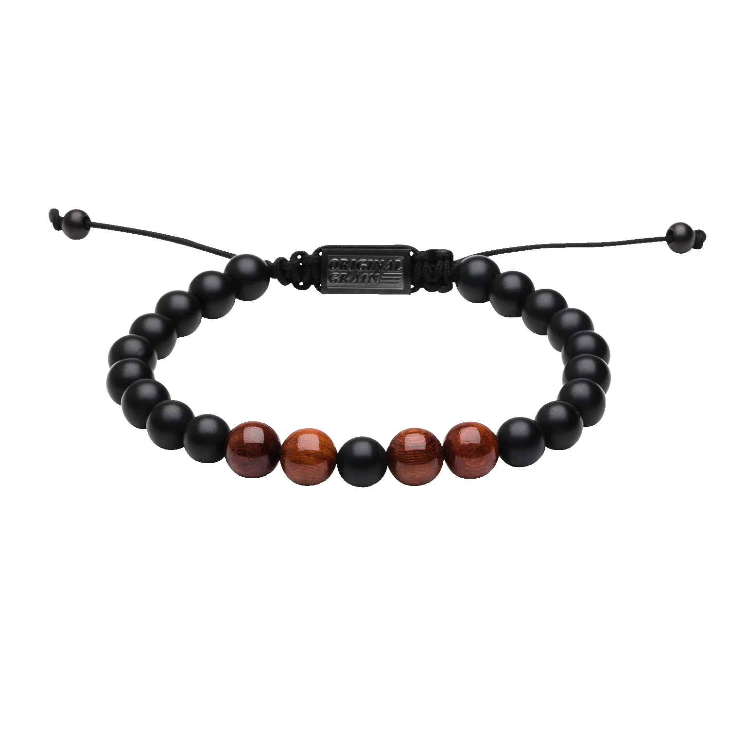 Rosewood Black Onyx Macrame Bracelet 8mm sold by Original Grain