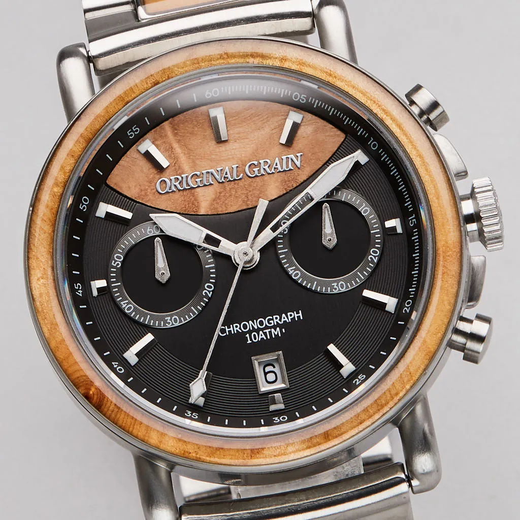 Burlwood Silver Chrono 44mm sold by Original Grain product image thumbnail 5