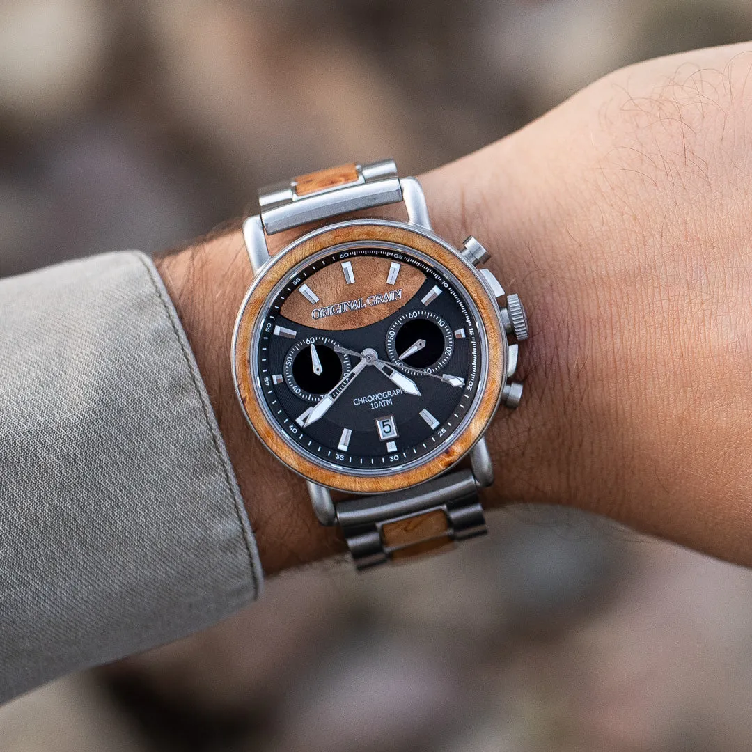 Burlwood Silver Chrono 44mm sold by Original Grain product image thumbnail 3