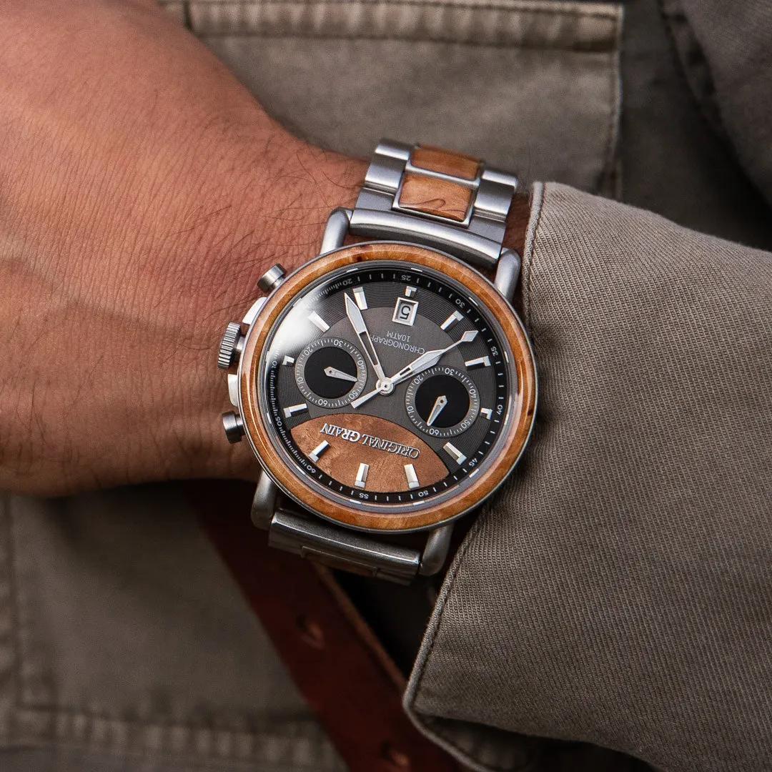 Burlwood Silver Chrono 44mm sold by Original Grain product image thumbnail 4