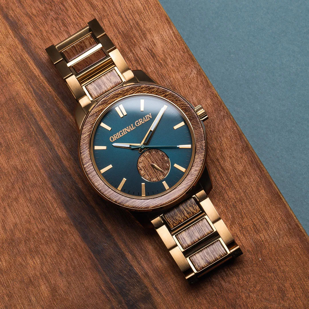 Sapele Teal Dial Bronze Barrel 46mm sold by Original Grain product image thumbnail 2