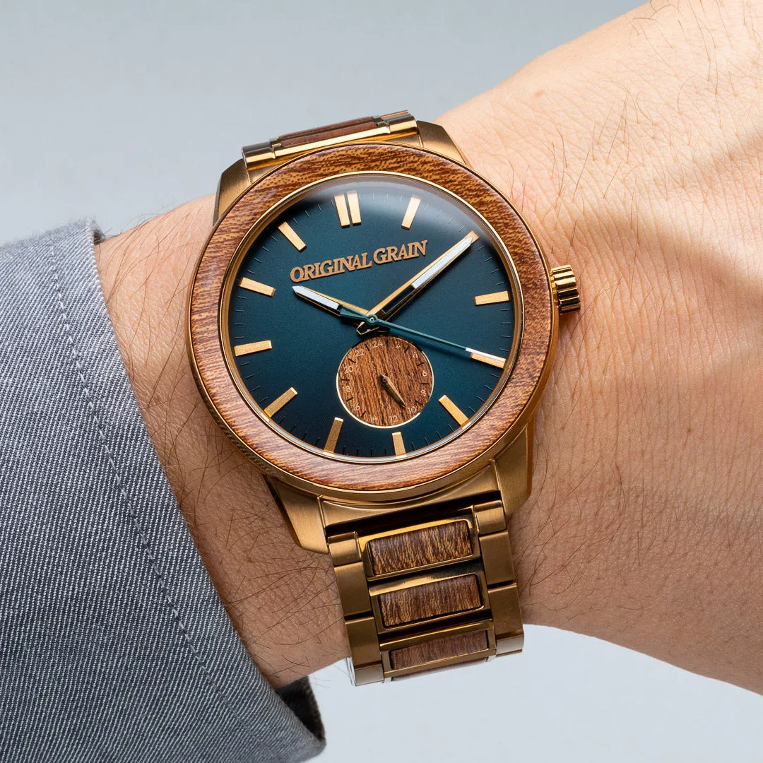 Sapele Teal Dial Bronze Barrel 46mm sold by Original Grain product image thumbnail 3