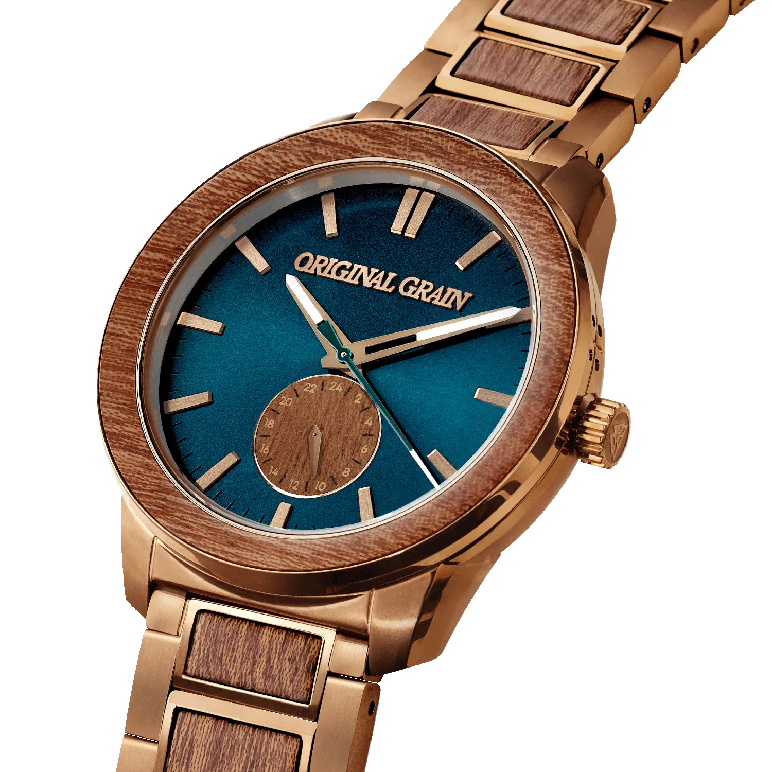 Sapele Teal Dial Bronze Barrel 46mm sold by Original Grain product image thumbnail 4