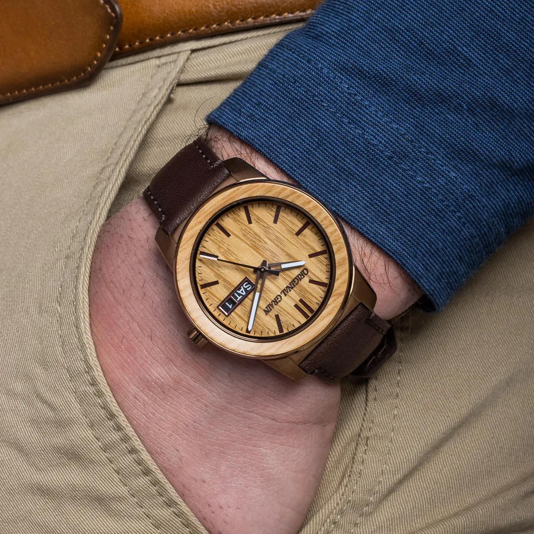 Whiskey Espresso Leather Barrel 42mm sold by Original Grain product image thumbnail 4