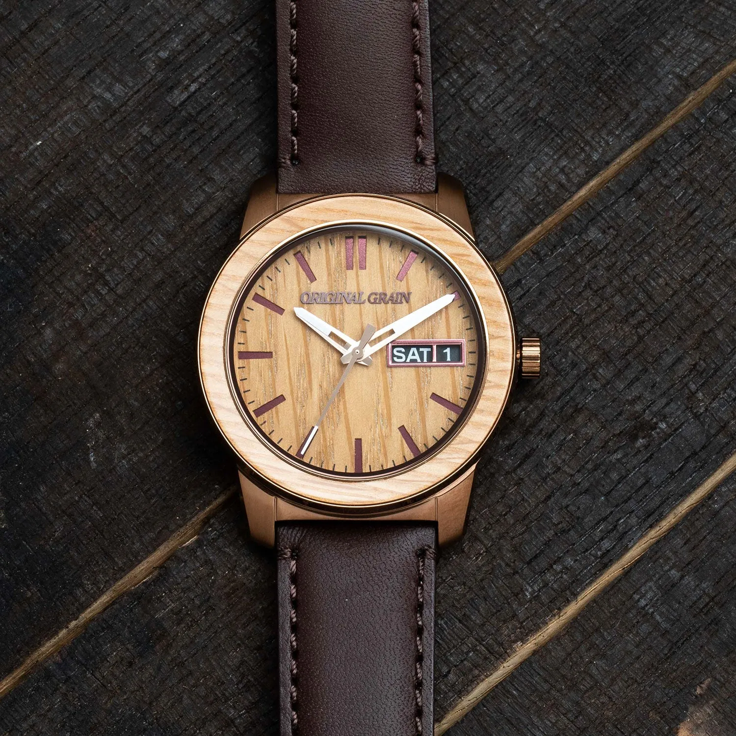 Whiskey Espresso Leather Barrel 42mm sold by Original Grain product image thumbnail 5
