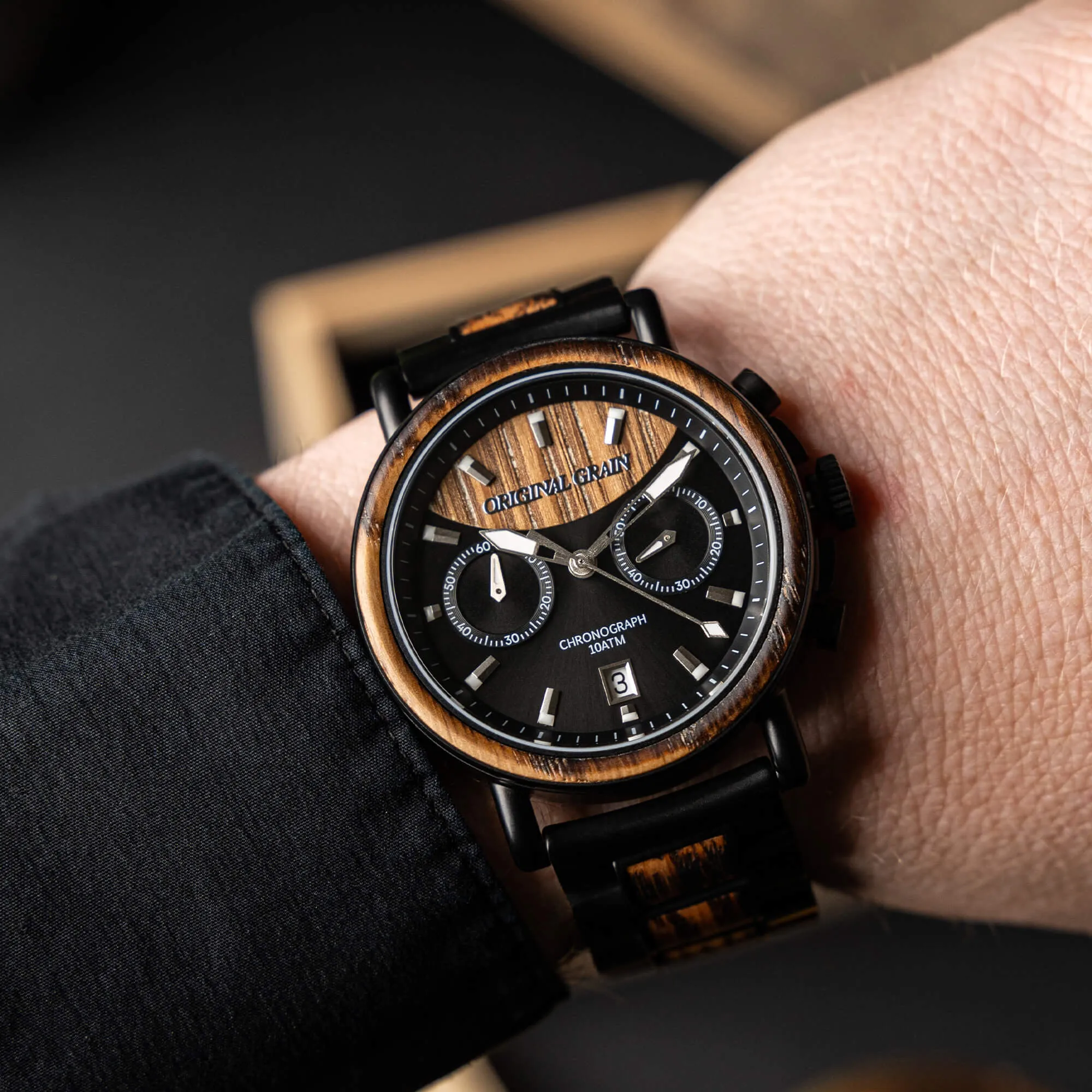 Charred Whiskey Black Dial Chrono 44mm sold by Original Grain product image thumbnail 3