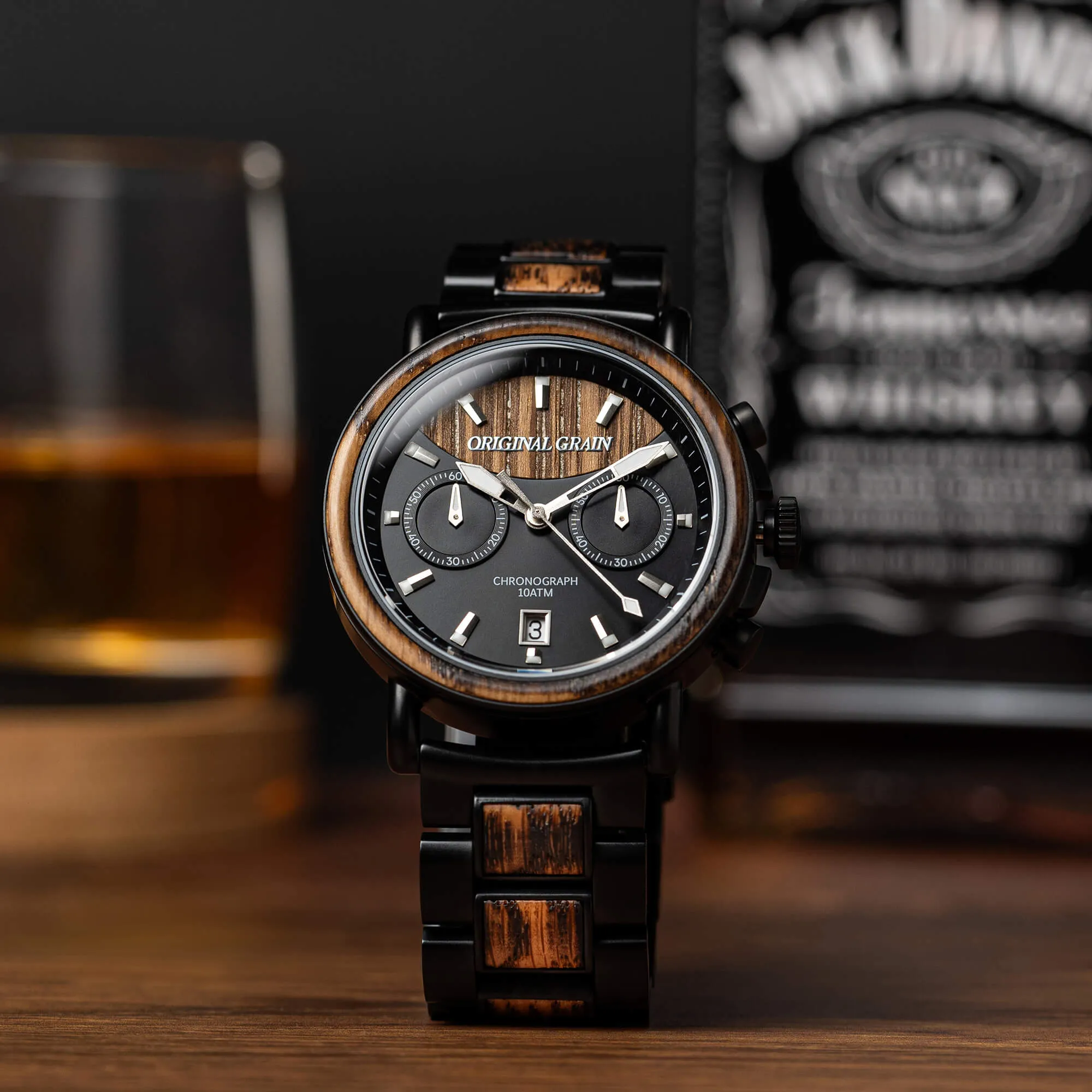 Charred Whiskey Black Dial Chrono 44mm sold by Original Grain product image thumbnail 2