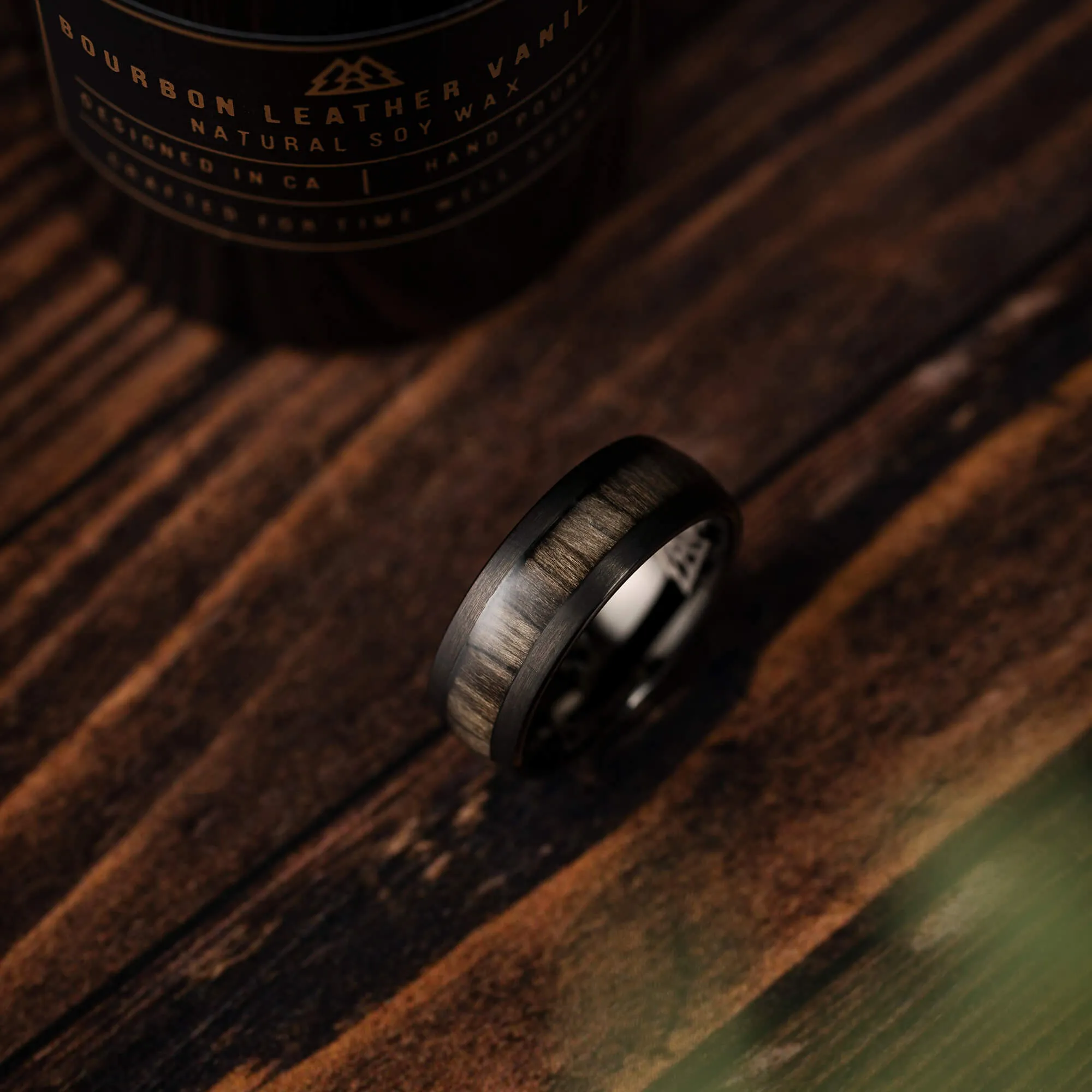 Military Gunmetal Single Barrel Ring sold by Original Grain product image thumbnail 4