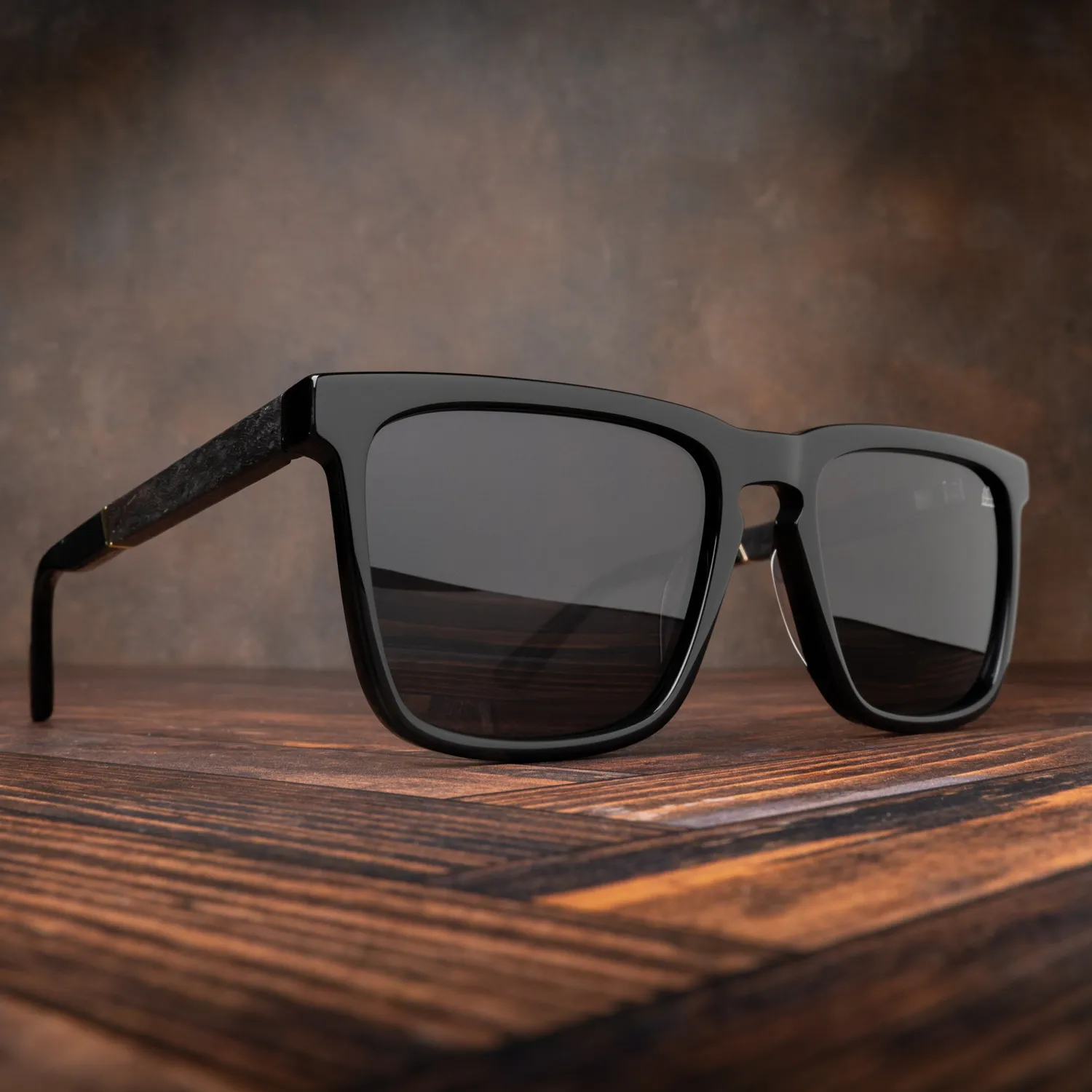 Revival Ebony Gold Shiny Black Sunglass sold by Original Grain product image thumbnail 4