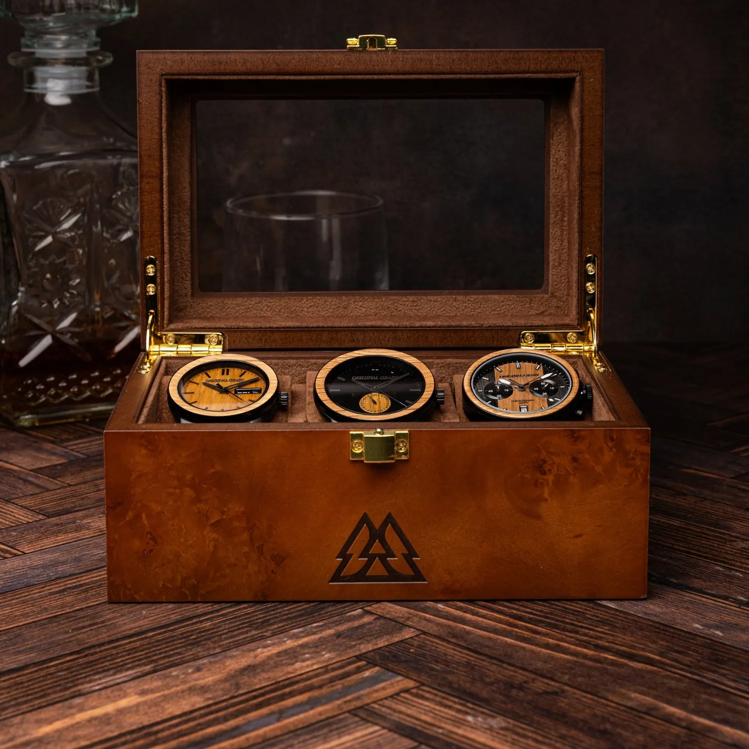 Burlwood 3 Watch Display sold by Original Grain product image thumbnail 4