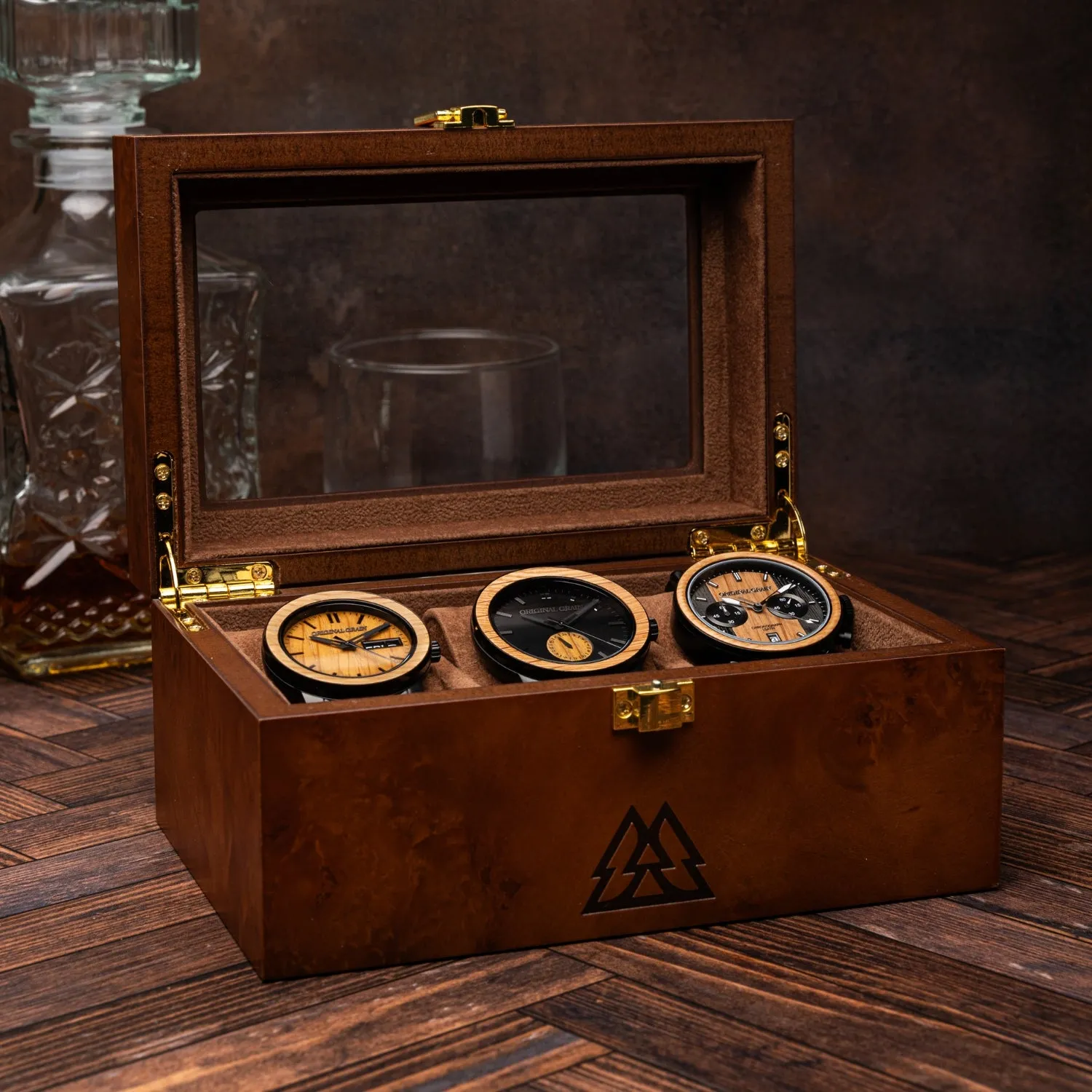 Burlwood 3 Watch Display sold by Original Grain product image thumbnail 2