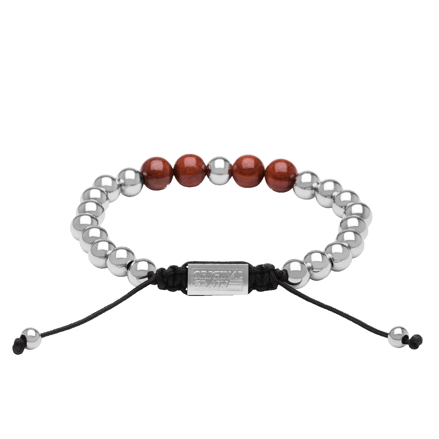 Rosewood Chrome Macrame Bracelet 8mm sold by Original Grain product image thumbnail 2