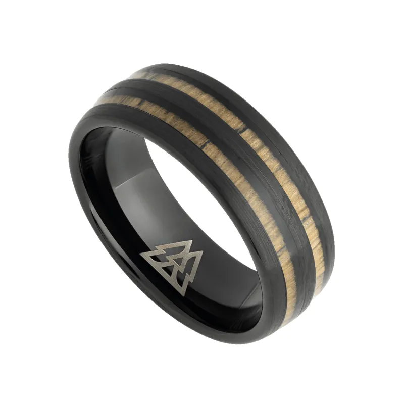 Whiskey Black Double Barrel Ring sold by Original Grain
