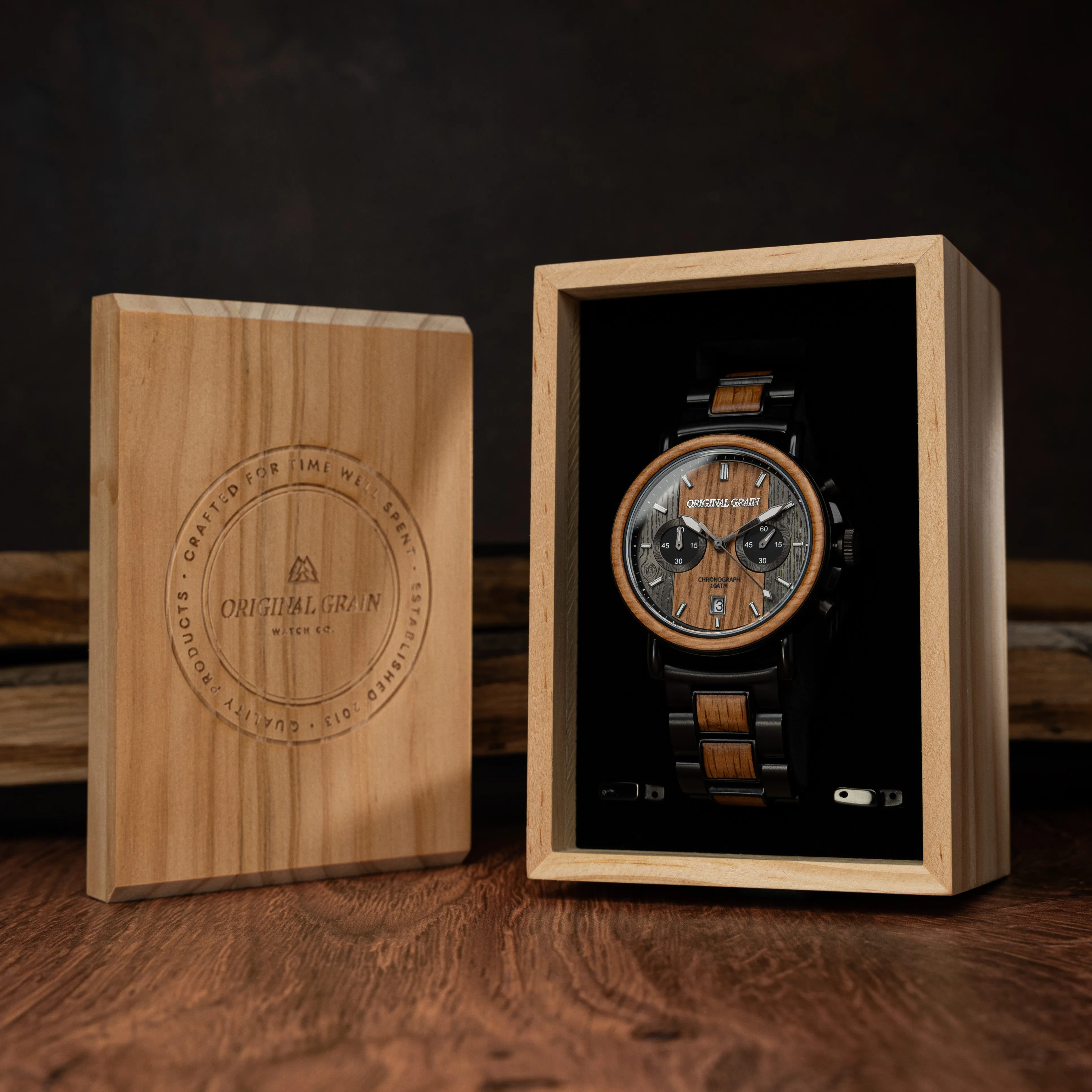 Whiskey Black Chrono 44mm sold by Original Grain product image thumbnail 4