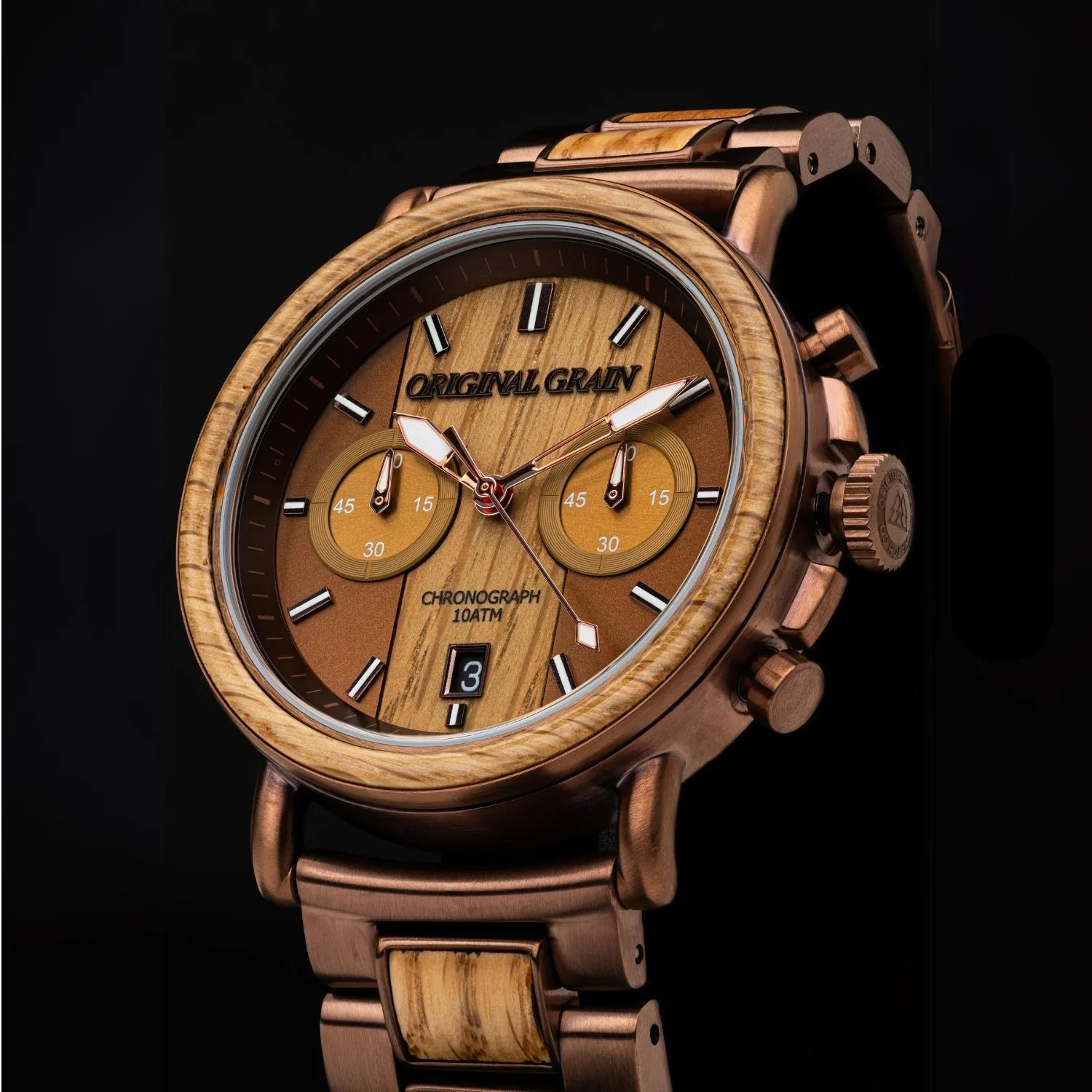 Whiskey Espresso Chrono 44mm sold by Original Grain product image thumbnail 2