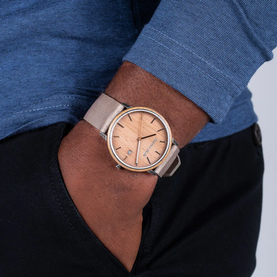 Koa Stonewashed Steel Modern Minimal 40mm sold by Original Grain product image thumbnail 3