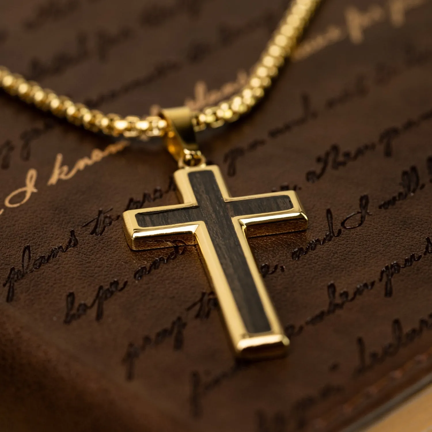 Ebony Gold Cross Necklace sold by Original Grain product image thumbnail 2