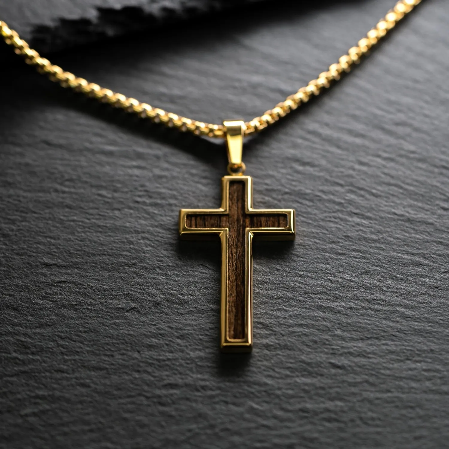 Ebony Gold Cross Necklace sold by Original Grain product image thumbnail 3