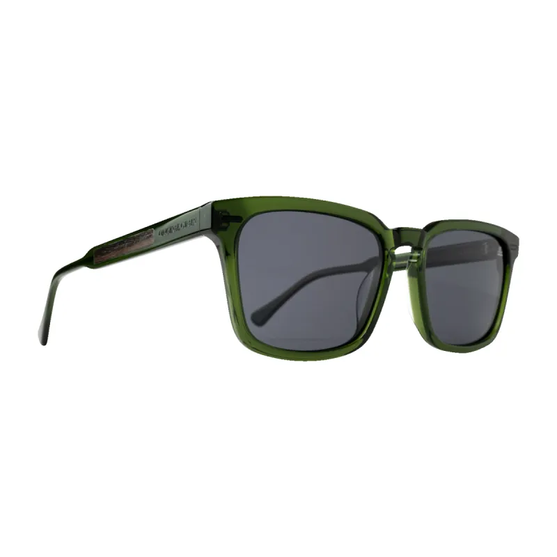 Sunset Black Walnut Transparent Green Sunglasses sold by Original Grain