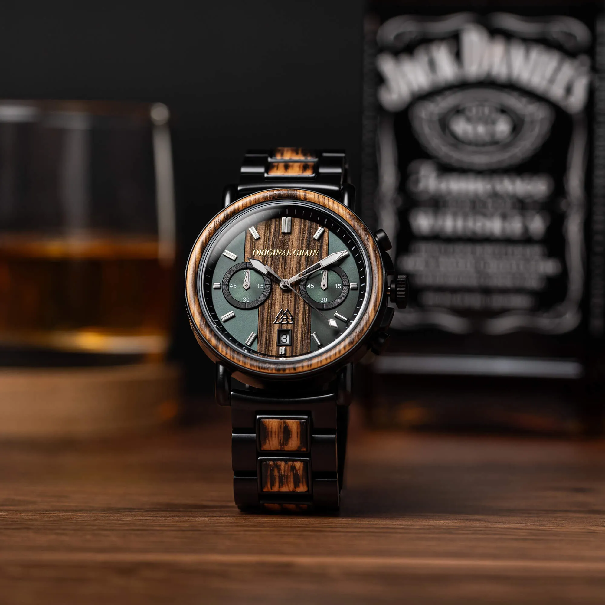 Charred Whiskey Green Chrono 44mm sold by Original Grain product image thumbnail 2