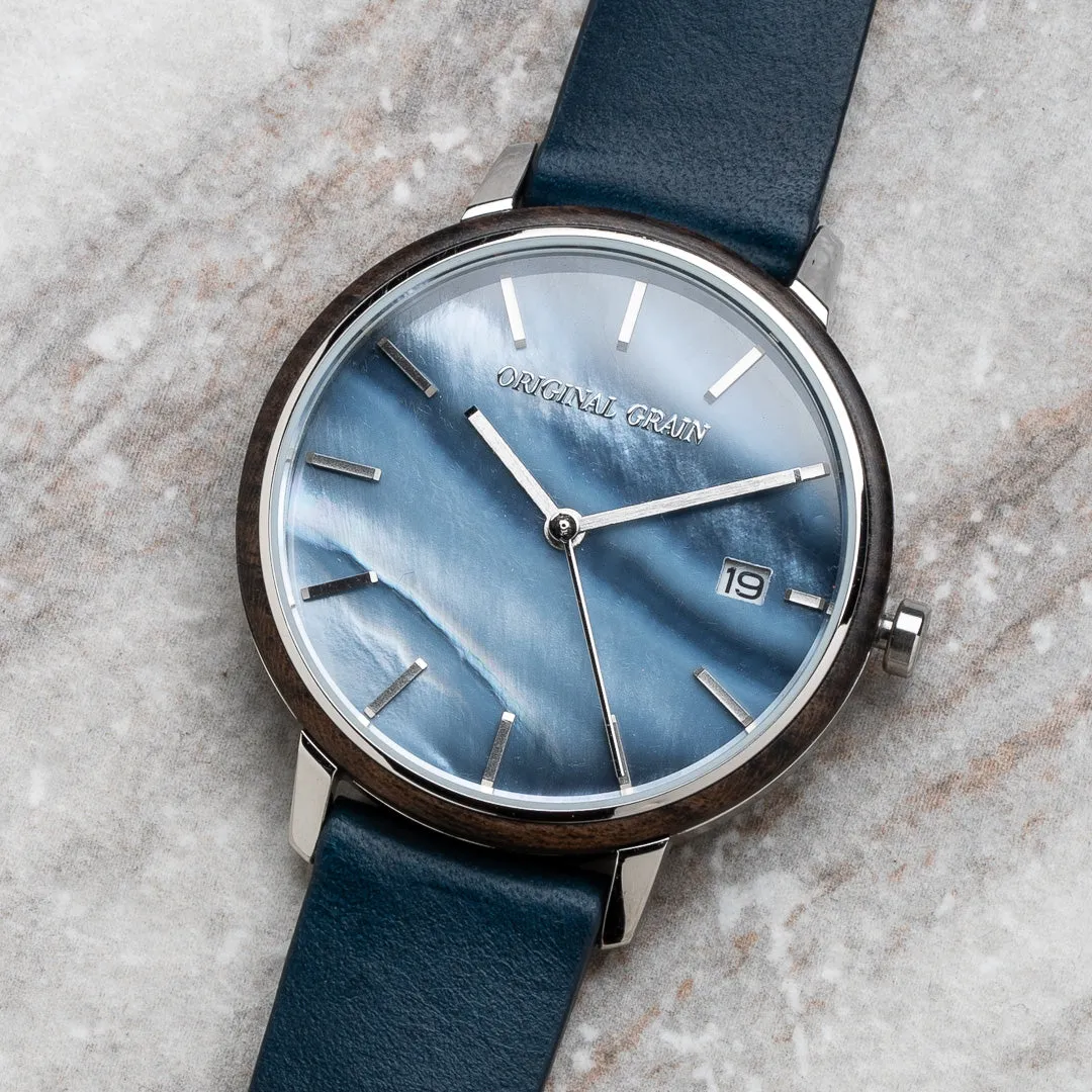 Ebony Stainless Steel Mother of Pearl Modern Minimal 36mm sold by Original Grain product image thumbnail 4