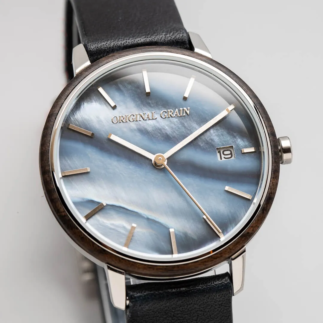 Ebony Stainless Steel Mother of Pearl Modern Minimal 36mm sold by Original Grain product image thumbnail 5