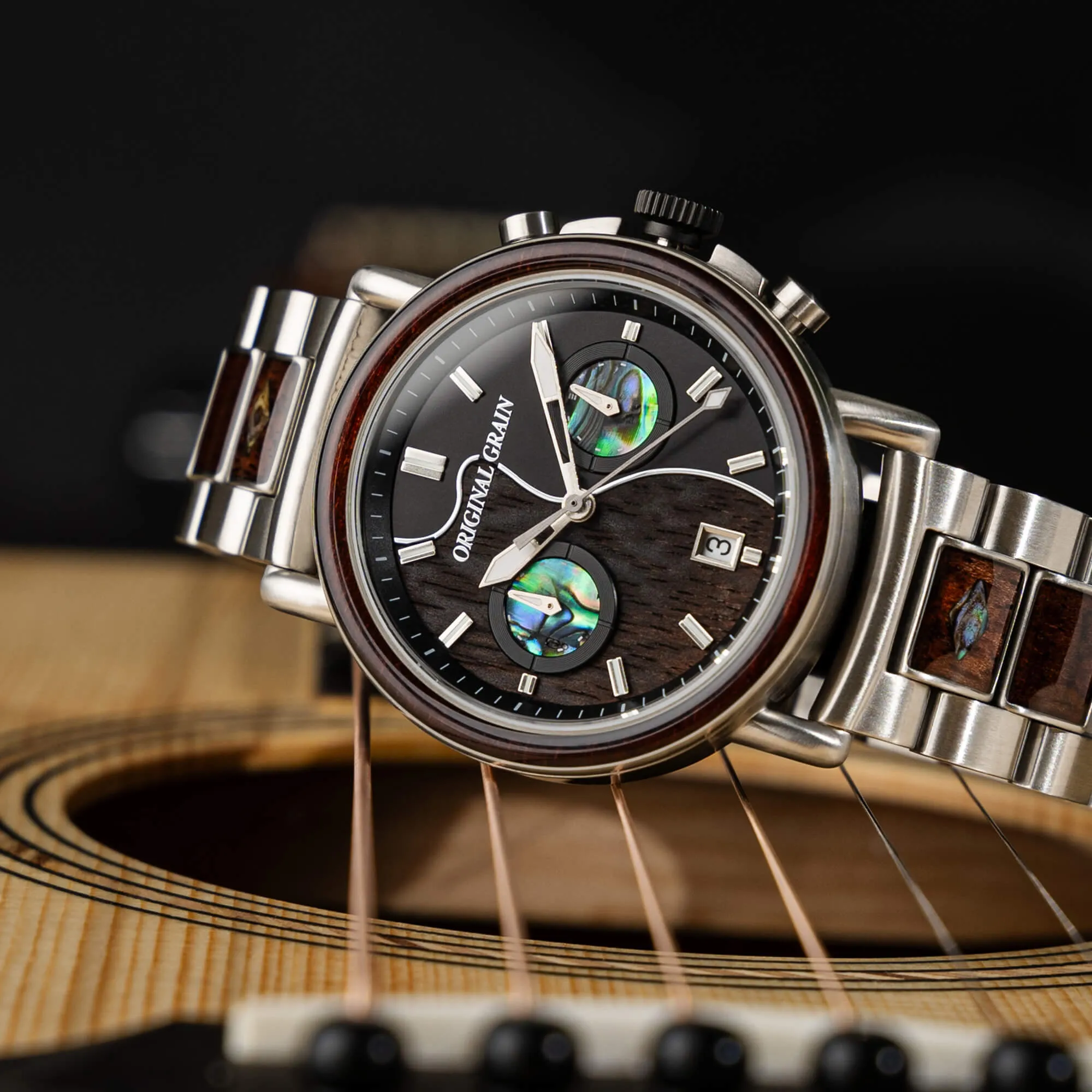 OG Guitar Ebony Chrono 44mm sold by Original Grain product image thumbnail 4