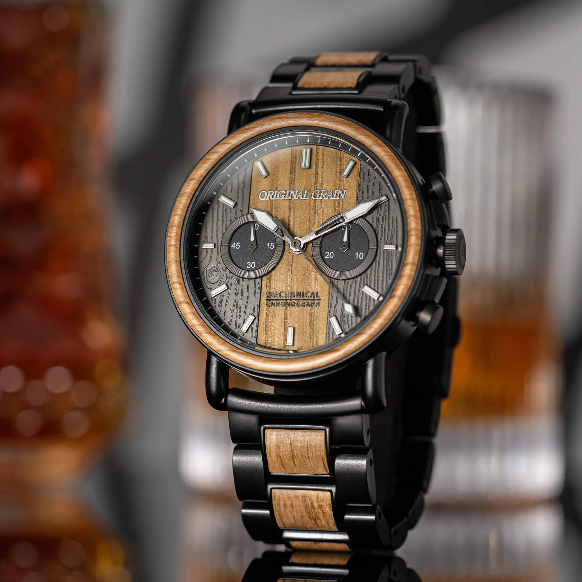 Whiskey Black Mechanical Chrono 44mm sold by Original Grain product image thumbnail 2