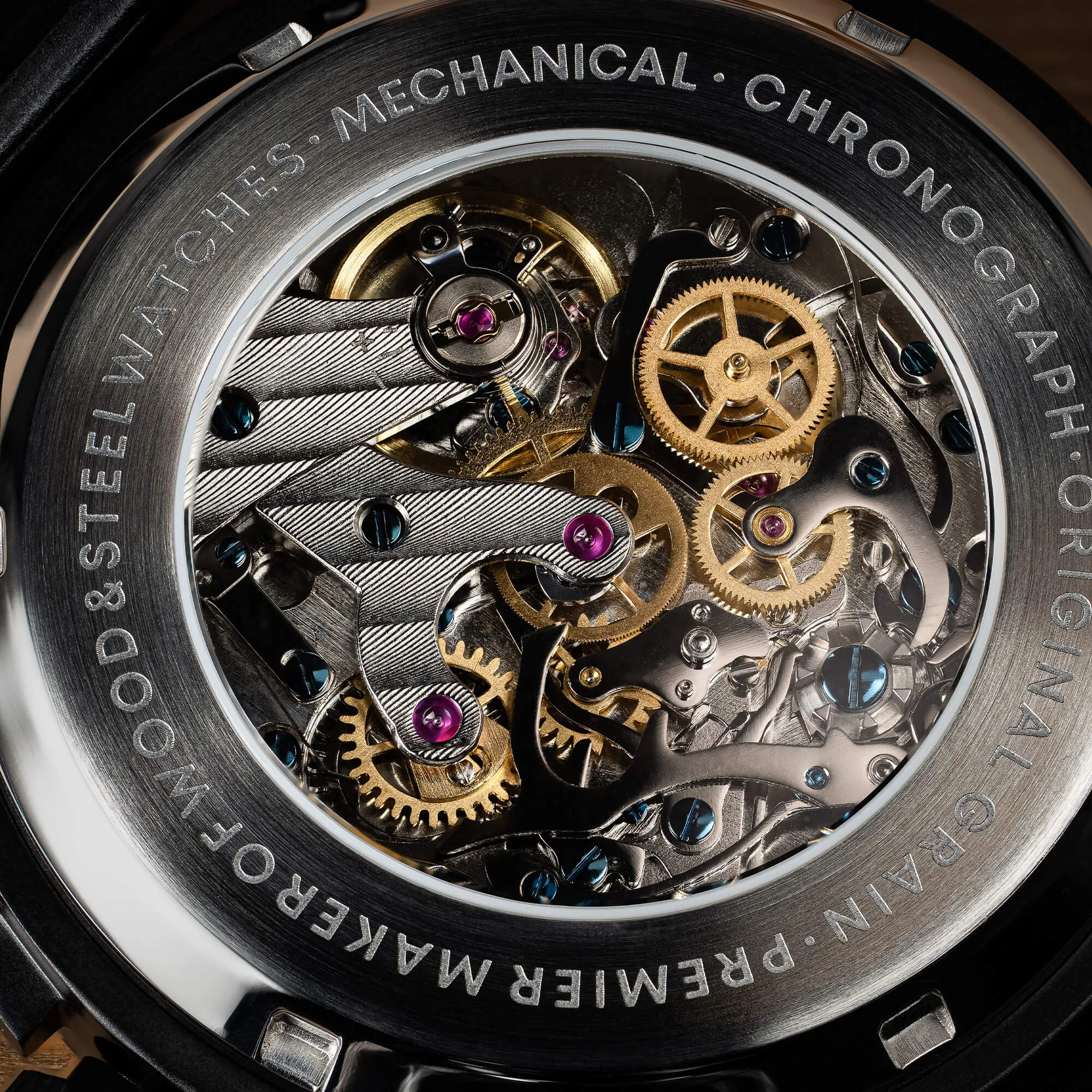 Whiskey Black Mechanical Chrono 44mm sold by Original Grain product image thumbnail 4