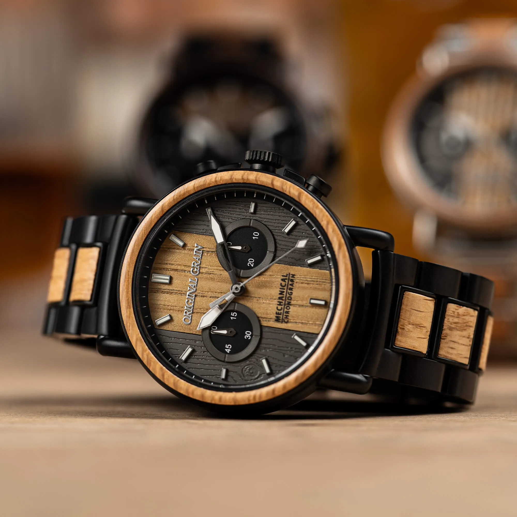 Whiskey Black Mechanical Chrono 44mm sold by Original Grain product image thumbnail 3