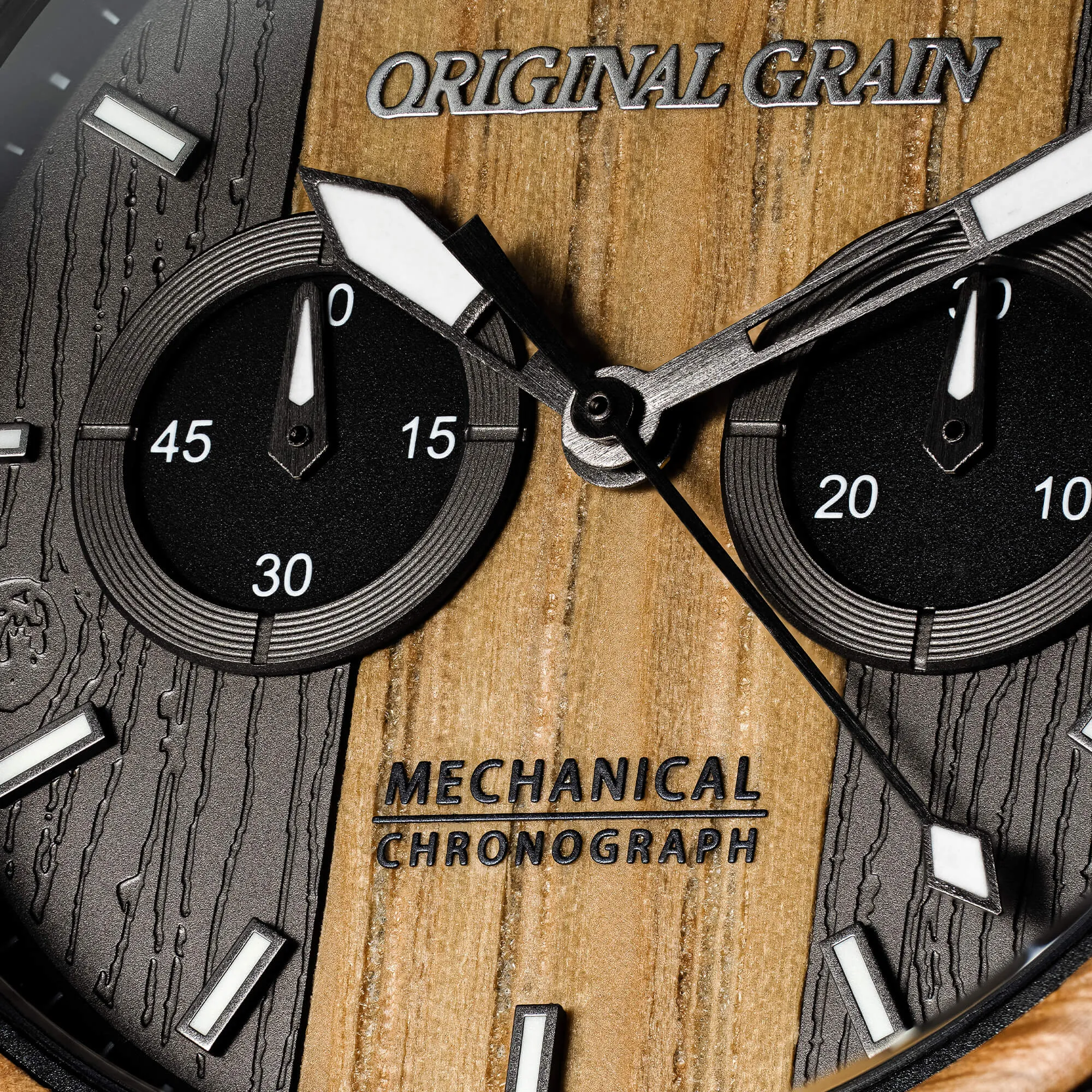 Whiskey Black Mechanical Chrono 44mm sold by Original Grain product image thumbnail 5