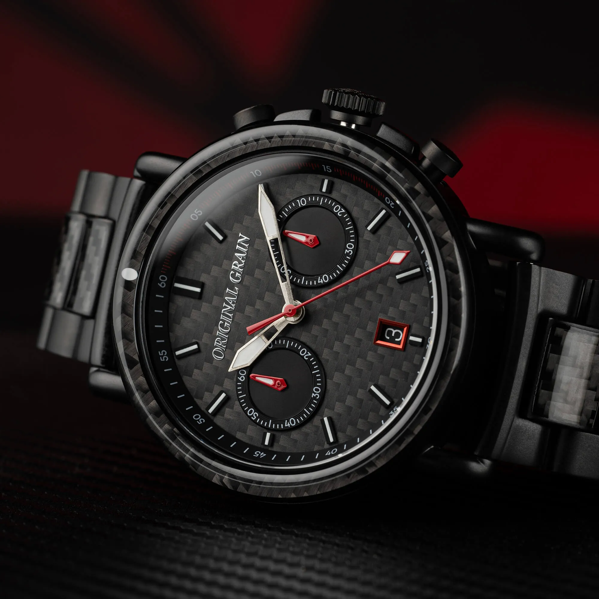 Carbon Fiber Black Chrono 44mm sold by Original Grain product image thumbnail 4