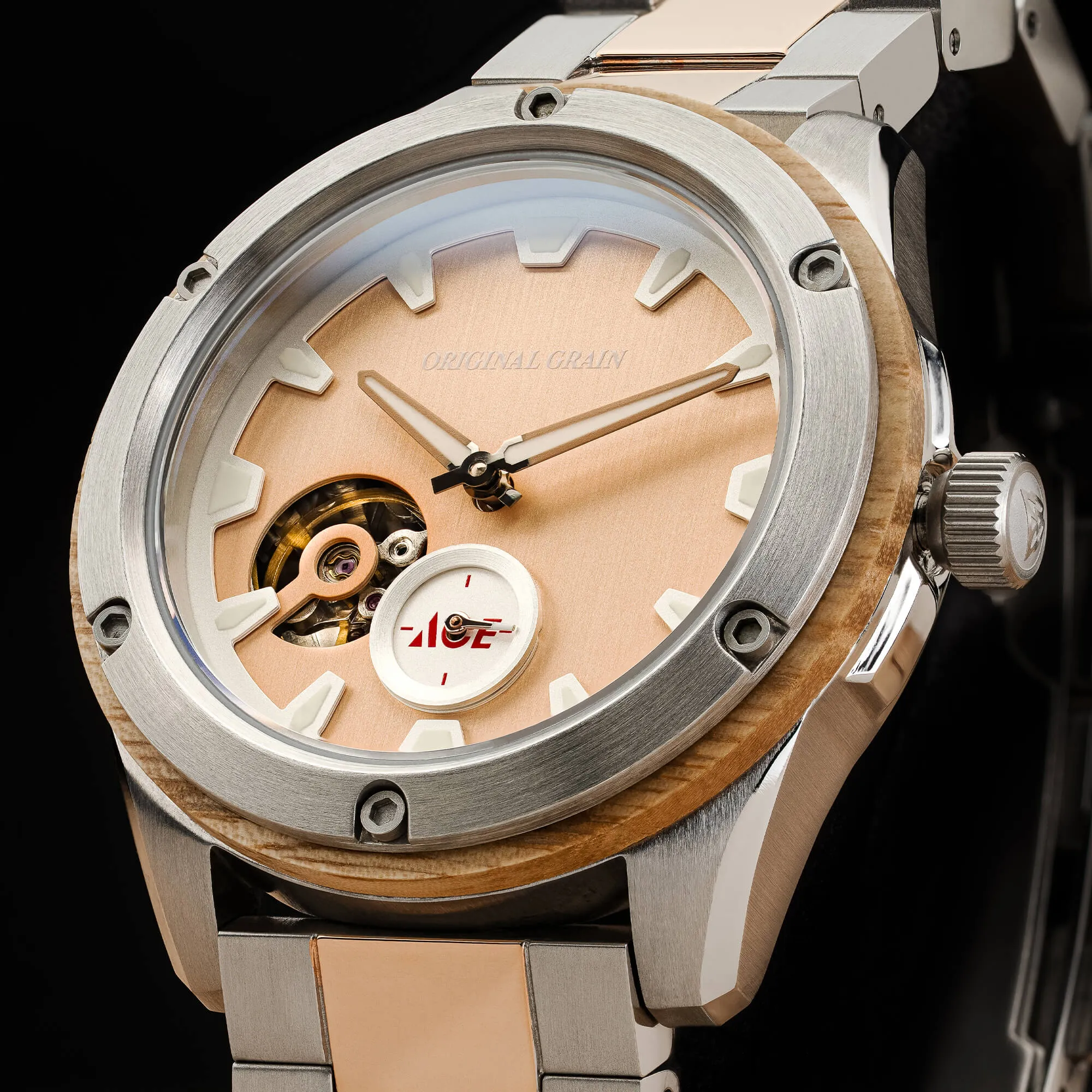 ACE Hardware Rugged Automatic Rosegold 40mm sold by Original Grain product image thumbnail 3