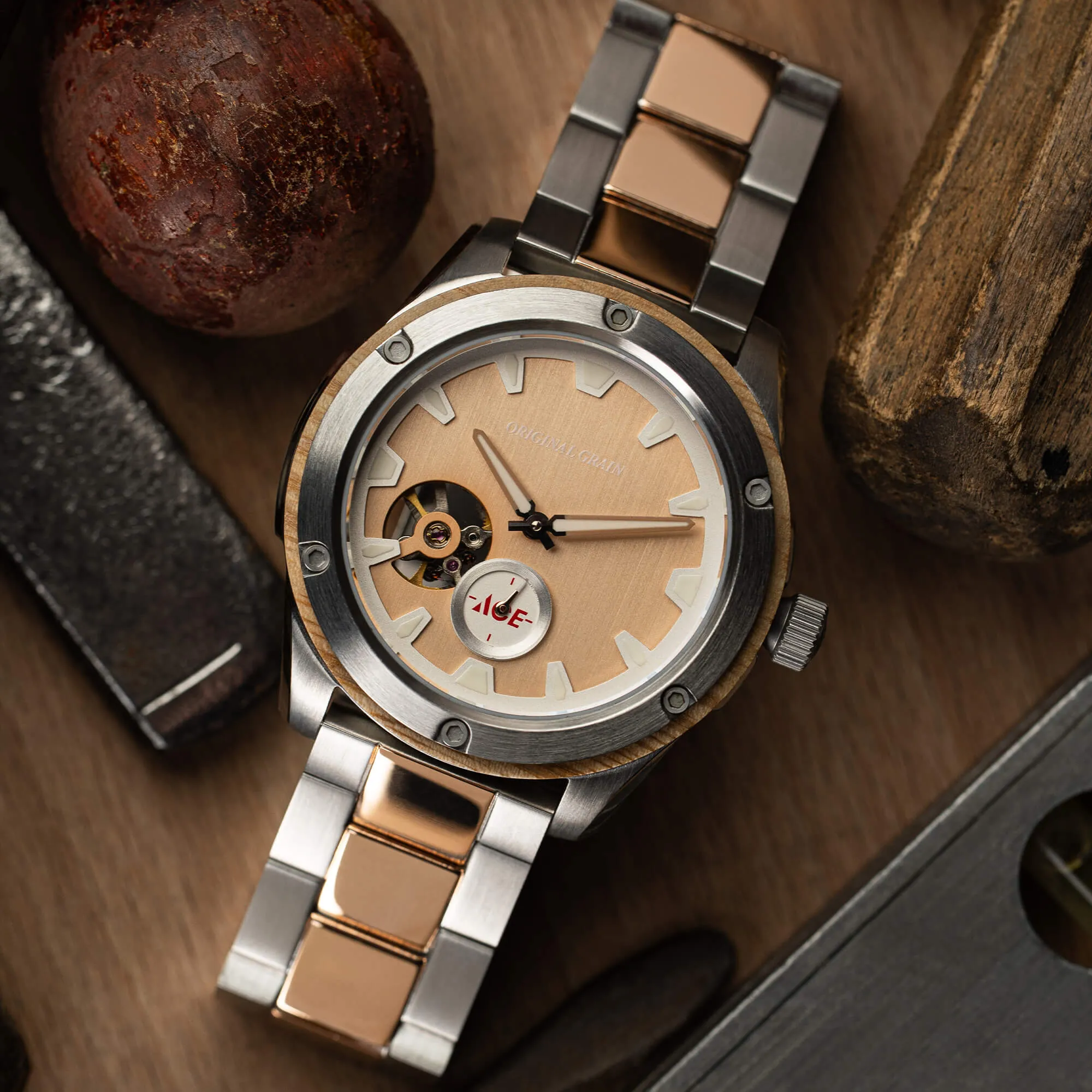 ACE Hardware Rugged Automatic Rosegold 40mm sold by Original Grain product image thumbnail 4