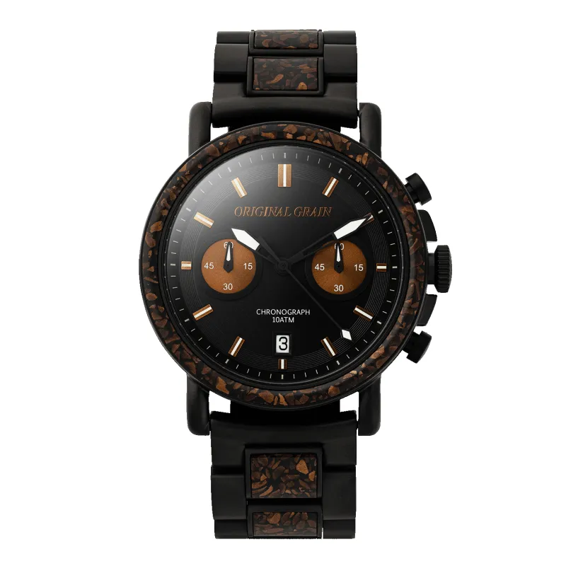 Coffee Black Resin Chrono 44mm sold by Original Grain
