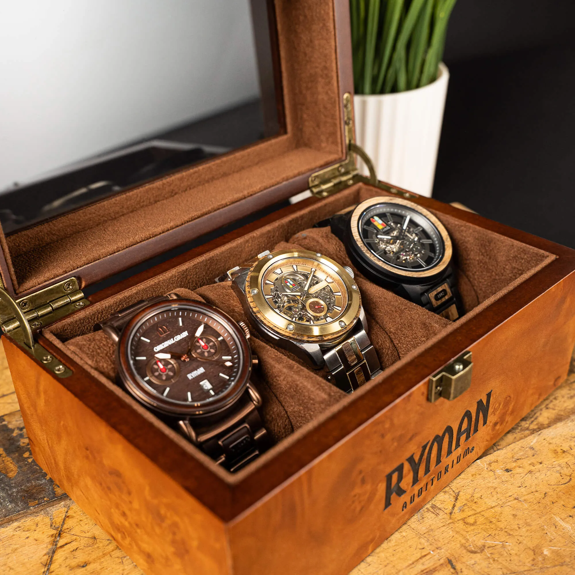 Ryman Burlwood 3 Watch Holder sold by Original Grain product image thumbnail 2