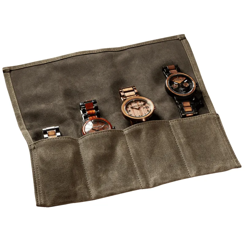 Waxed Canvas Watch Roll made by Original Grain