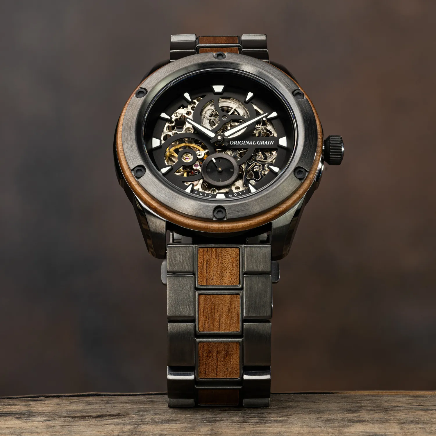 Koa Gunmetal Rugged Automatic 44mm sold by Original Grain product image thumbnail 3