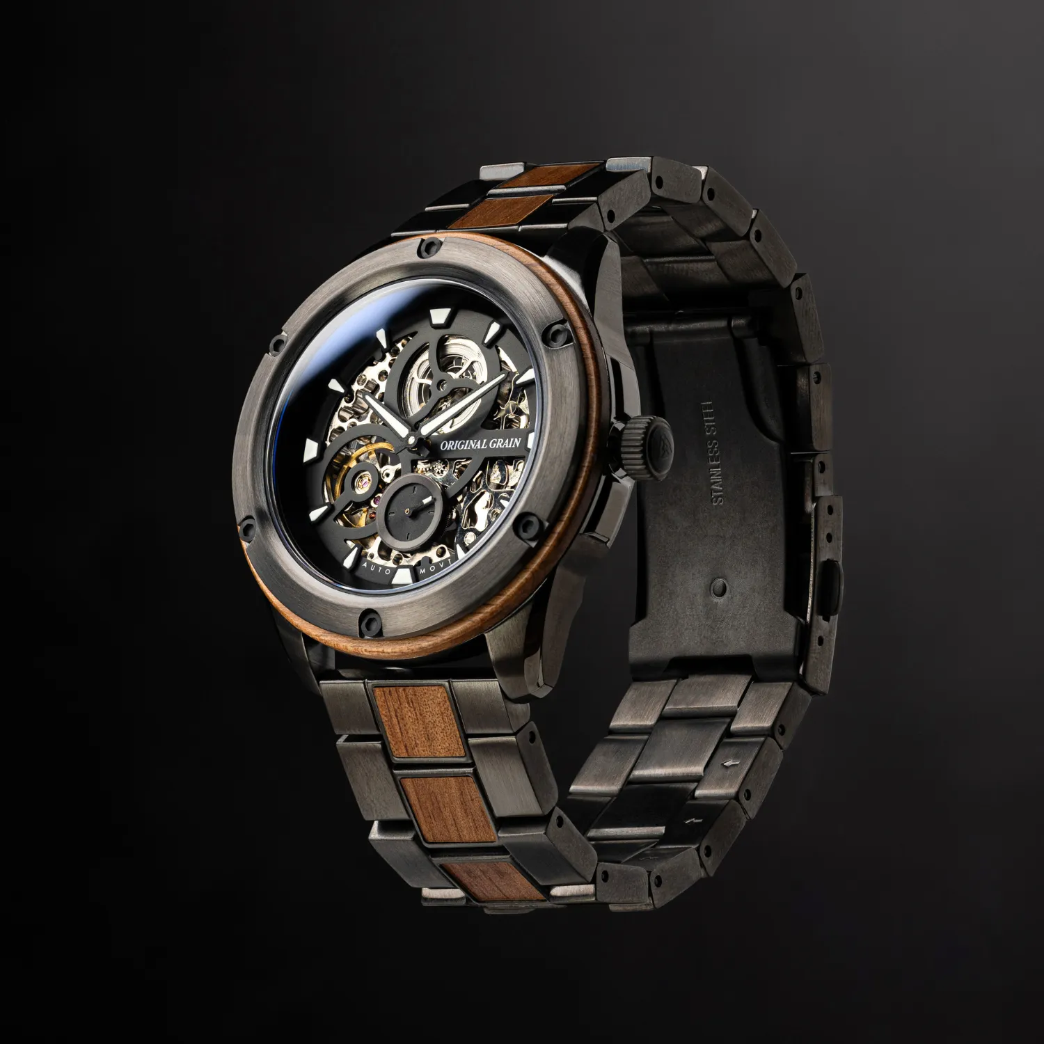 Koa Gunmetal Rugged Automatic 44mm sold by Original Grain product image thumbnail 4