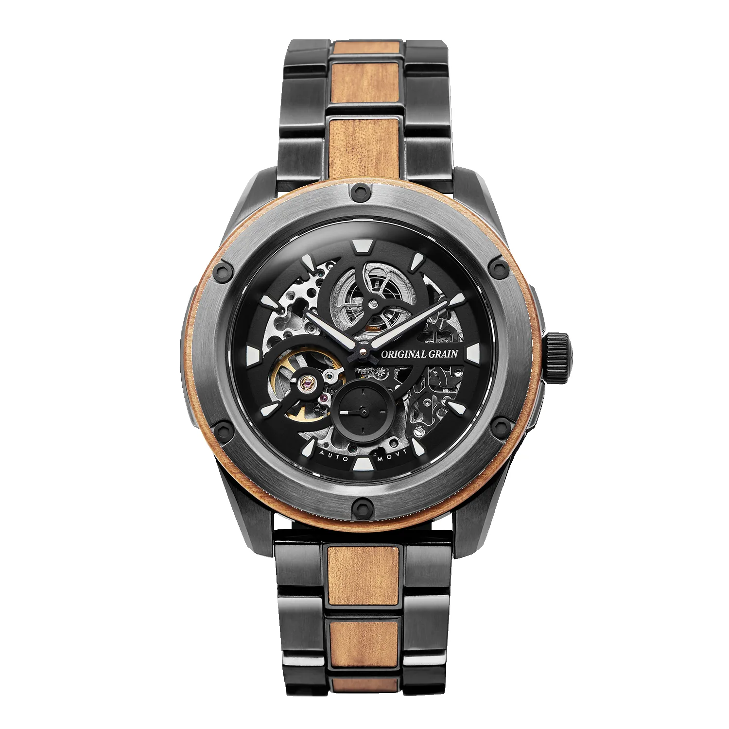 Koa Gunmetal Rugged Automatic 44mm sold by Original Grain