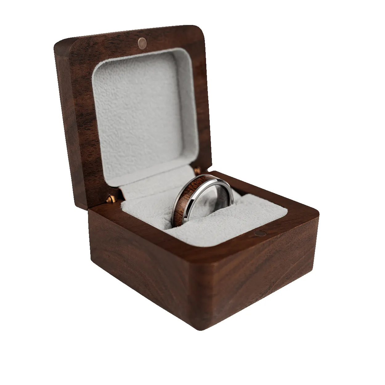 Burlwood Silver Single Barrel Beveled Ring sold by Original Grain product image thumbnail 2