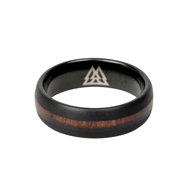 Koa Stonewashed Single Barrel Thin Ring sold by Original Grain