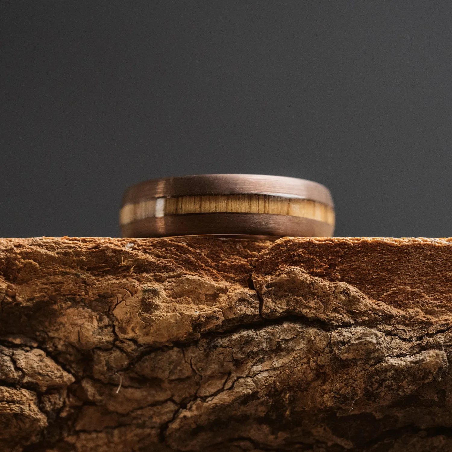 Whiskey Espresso Single Barrel Thin Ring sold by Original Grain product image thumbnail 5