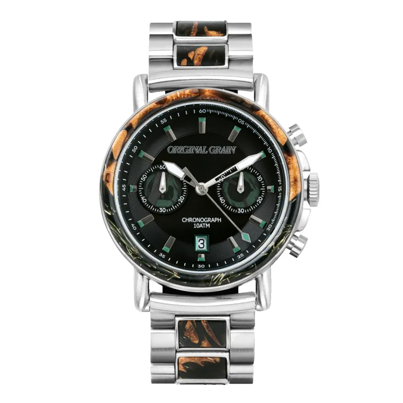 Pine Cone Resin Silver Chrono 44mm sold by Original Grain