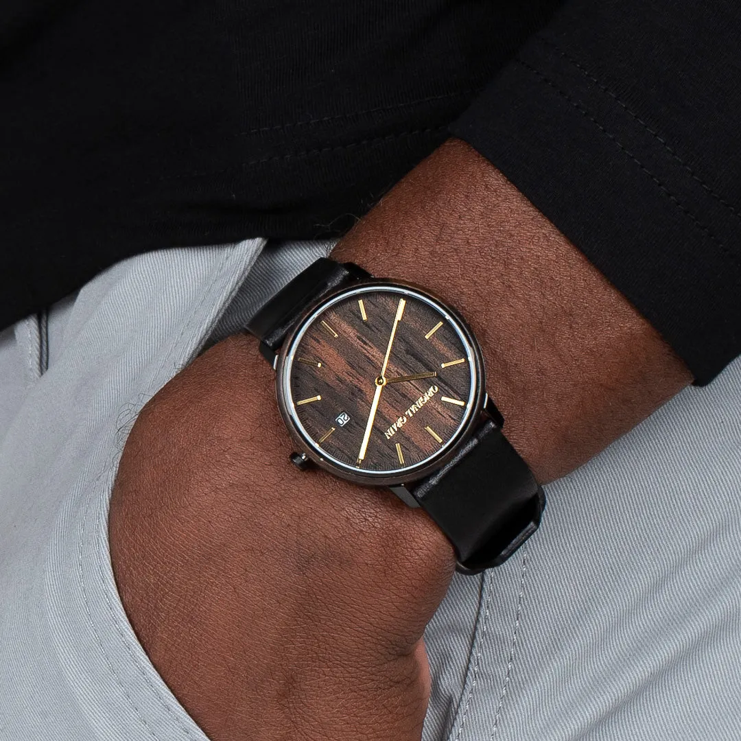 Ebony Black Gold Modern Minimal 40mm sold by Original Grain product image thumbnail 4