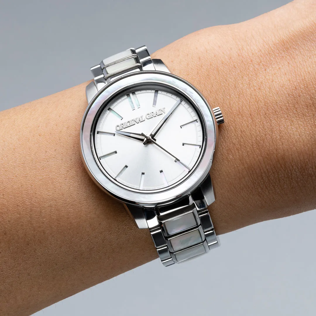 Mother of Pearl Silver Womens Barrel 36mm sold by Original Grain product image thumbnail 3
