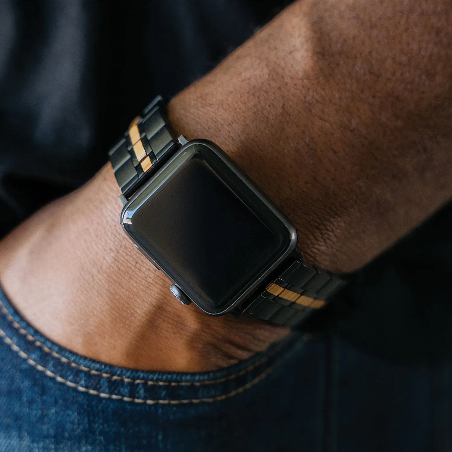 Whiskey Black Minimal Apple Watch Band sold by Original Grain product image thumbnail 3